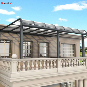 <span class=keywords><strong>Auvent</strong></span> de piscine gris en polycarbonate, protection contre la pluie, <span class=keywords><strong>auvent</strong></span> en aluminium pour soleil et pluie, protection contre les pentes éloignées de la maison - Product Image 2