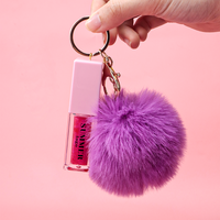 Porte-clés de marque privée Huile pour les lèvres Huile hydratante à changement de couleur Huile pour les lèvres vegan Soin des lèvres Gloss Boule moelleuse