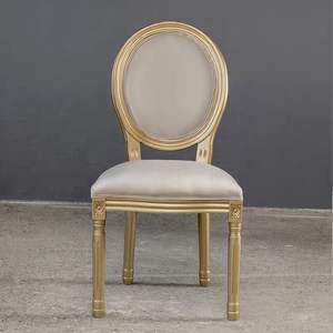 Sillas <span class=keywords><strong>Luis</strong></span> de Madera con Respaldo Redondo y Tapicería de Tela, con Marco Dorado, para Eventos, Hoteles y Restaurantes, Venta al por Mayor de JINS - Product Image 5