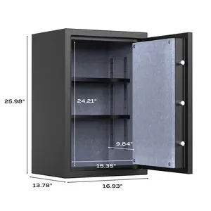 Grand coffre-fort ignifuge avec capteur d'empreintes digitales, coffre-fort biométrique pour la maison, 2.12 pieds cubes