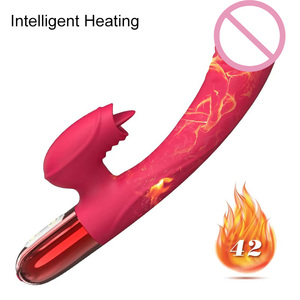 Hot Sale Tongue Licking Rabbit <b>Vibrator</b> G Spot Clitoris Stimulator Dildo Thrusting 100% Waterproof USB Rechargeable 10 - Product Image 5