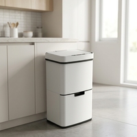 Poubelle automatique multifonctionnelle à capteur, nouveau design, pour cuisine, poubelle à capteur sans contact en acier inoxydable pour la maison
