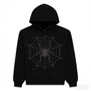 Felpe con Cappuccio in Cotone Stampato <span class=keywords><strong>Y2K</strong></span> Casual Pullover Oversize da Uomo Invernale con Logo in Strass dei Produttori di Abbigliamento - Product Image 1