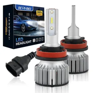 Bevinsee Lampu Kepala Mobil Putih, Bohlam LED H11 Auto 6000K 2x H8 H9 Untuk Benz ML320 ML350 ML500 ML550