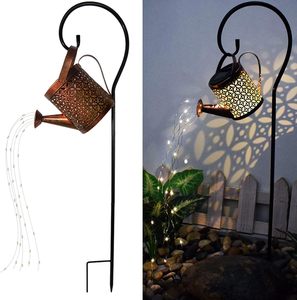 Luces LED Solares para Patio, Jardín y Caminos, Luces Decorativas Impermeables para Exteriores, Luces de Hadas Colgantes, Regadera Solar de Plástico con Cascada - Product Image 1