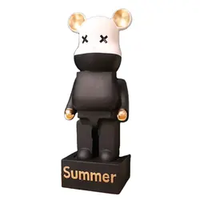 ECOJAS Produits populaires Statues en fibre de verre Super Star Bear Brick Sculptures d'animaux de dessin animé en résine à vendre