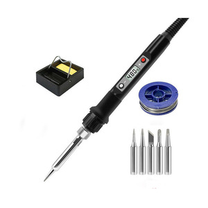 <span class=keywords><strong>Fer</strong></span> à <span class=keywords><strong>souder</strong></span> filaire avec affichage LED, réglage de la température, noyau chauffant en céramique, cordon d'alimentation de 140 cm pour soudure de précision à domicile - Product Image 1