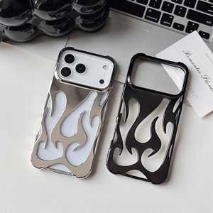 <strong>Hollowed</strong> <strong>Out</strong> Flame <strong>Pattern</strong> Phone <strong>Case</strong> for iPhone 17 Pro Max 16 Shockproof Electroplating TPU <strong>Case</strong> - Product Image 3