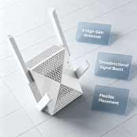 Nouveau design Répéteur WiFi intelligent 300 Mbps 2,4 GHz, Extension de réseau sans fil, Amplificateur Internet domestique, Personnalisation OEM