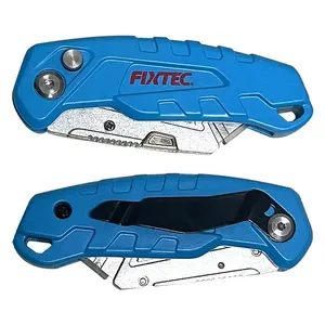 Fixtec Folding Utility <strong>Knife</strong> Box Cutter Aluminum with Clip 19mm Quick Change Blade - Product Image 3