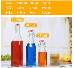 Bouteille en verre avec bouchon, chicha, de 60ml, 250ml, 500ml, 750ml, 1000ml, à emporter, pour boissons alcoolisées et bière - Product Image 5