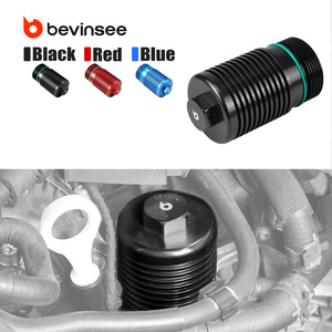 BEVINSEE Couvercle de boîtier de filtre à huile en aluminium pour VW pour moteur EA888 Gen3 4 2.0T <span class=keywords><strong>Golf</strong></span> R Mk7 Mk7.5 2.0 <span class=keywords><strong>TSI</strong></span> Gen 3 06L115408 - Product Image 1