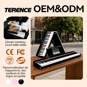 TERENCE V70 คีย์บอร์ดเปียโนแบบพกพาแบบพับได้ คีย์บอร์ดอิเล็กทรอนิกส์ดิจิตอล 88 คีย์สำหรับการเล่นทุกวัน - Product Image 1