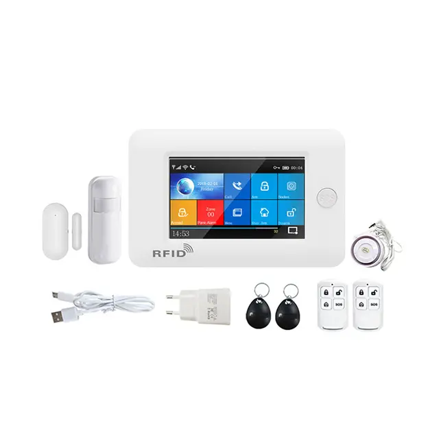 Factory supply TFT touch panel wifi gsm alarm system controller by easy security app