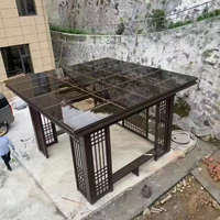 Cantilever Rétractable Auvent Jardin Patio Motorisé Louvre Écran Rollen Extérieur Motorisé Réglable Persienne Soleil Gazebo