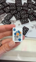 Jeu de Mahjong en Acrylique au Design Mexicain, Tuiles de Mahjong Imprimées Colorées pour Jeu de Table en Famille