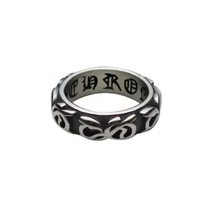 Anillos de acero inoxidable con diseño de Biblia romana para hombre, joyería retro, venta al por mayor de fábrica