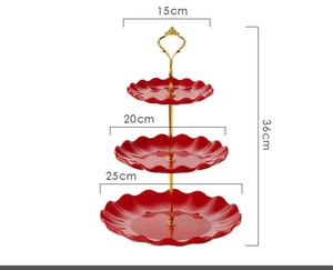 <span class=keywords><strong>Plateau</strong></span> de thé de l'après-midi <span class=keywords><strong>Plateau</strong></span> de décoration de table à <span class=keywords><strong>dessert</strong></span> <span class=keywords><strong>Plateau</strong></span> à gâteaux à trois couches Support à gâteaux créatif en plastique multicouche pour assiettes de fruits - Product Image 6