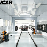 Cabine de peinture TRICAR avec four de séchage, chauffage au brûleur diesel, éclairage LED, température de cuisson 80°C, système complet de peinture en poudre
