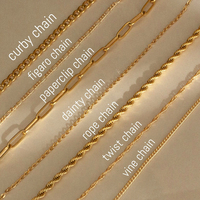 SC Personnalisé Chaîne Plaqué Or 14 Carats Maille Forçat Figaro Corde Trombone Cubaine Gourmette Maille Fine en Argent Sterling 925 pour Hommes et Femmes