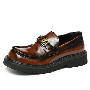 Nouvelles Chaussures Derby Décontractées Haut de Gamme en Cuir de Vachette Véritable, Rehaussantes, à Semelles Épaisses et Respirantes, Idéales pour l'Automne - Product Image 1