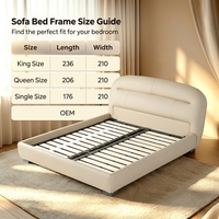 WINMAX Lit Modulaire Moderne de Luxe en Cuir Véritable Rembourré, Confortable et Éclairé, Tailles King et Queen, pour Maison et Hôtel 2516
