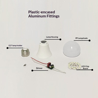 Accessoires pour ampoules LED SMD, assemblages en aluminium recouvert de plastique et perles de lampes LED, directement de l'usine