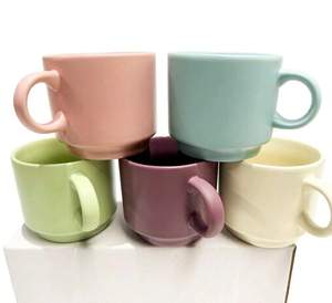 Tazas de Cerámica Apilables de 250 ml para Personas Solitarias, Tazas para la Tarde para una Persona - Product Image 6