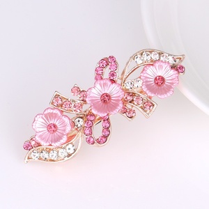 Style coréen femmes épingle à cheveux strass arc perle fleur cristal pince à ressort petit alliage cheveux accessoires pour les fêtes - Product Image 3