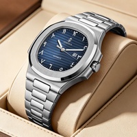Montre mécanique pour homme AIMANA, 41 mm, carrée, en acier inoxydable, style professionnel, chiffres arabes, étanche 30 m, transfrontalière