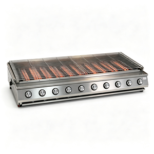 Parrilla de Gas para Asar de 10 Quemadores, Ampliada, de Acero Inoxidable, 2800Pa, Comercial, para Asar Mariscos, para Restaurante, en Oferta - Product Image 1