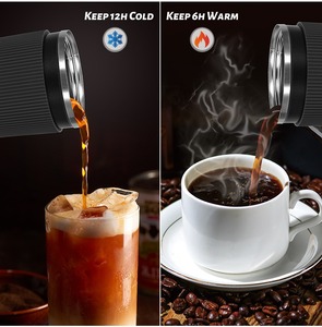 Mug Kopi Silikon Anti Selip dengan Logo Kustom Grosir, Botol Vakum Stainless Steel, Cangkir Kopi untuk Perjalanan Luar Ruangan yang Dapat Digunakan Kembali - Product Image 4