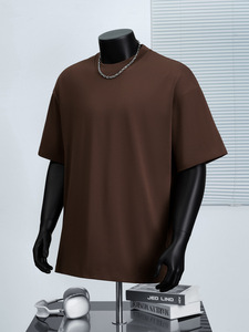 Abbigliamento alla moda del marchio estivo nuovo stile americano West Coast abiti uomo donna tinta unita collo a maniche corte cotone 100% 300 grammi - Product Image 4