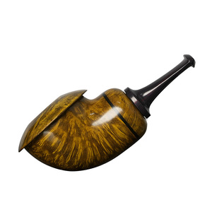 Muxiang Tobacco Pipe Bent Type 3mm Filter Men's Wooden Smoking Pipe Retro Design - Product Image 5