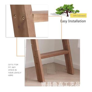Toallero de madera con forma de escalera, organizador de almacenamiento de 4 niveles para baño y dormitorio - Product Image 4