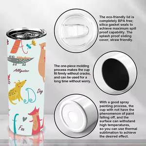 Gobelet de sublimation 20 oz, gobelet droit et fin, tasse à café de sport, vente en gros, blancs de sublimation en acier inoxydable, bouteille d'eau pour cola - Product Image 6