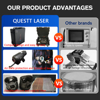 Machine de nettoyage au laser à fibre portable de haute précision JPT MOPA Mini 100W 200W 300W avec valise à roulettes, pour éliminer la rouille des métaux
