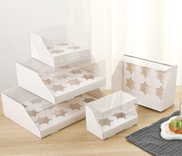 Nouveau design Boîte à gâteau transparente monocouche avec support à 4/9/12 trous Emballage de haute qualité-Recyclable estampillé pour un usage alimentaire