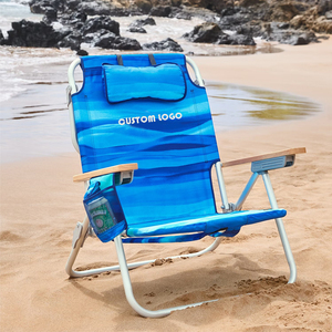 Chaise de plage pliable légère et portable, siège bas en aluminium, avec sangle de transport pour les voyages et les pique-niques - Product Image 1