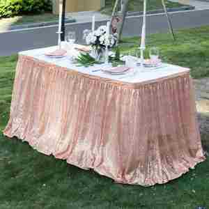 Table Skirt Wedding Banquet <b>Birthday</b> Party Tablecloth Christmas Event <b>Decoration</b> - Product Image 2