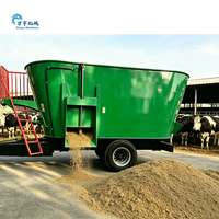 Chariot mélangeur d'aliments TMR de type traîné, entraîné par la prise de force du tracteur pour une alimentation efficace