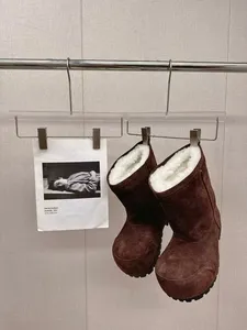 Botas de Nieve de Diseño 2026 para Mujer, de Piel de Vacuno y Ante, con Punta Grande, Suela Gruesa, Aumentan la Altura, Transpirables - Product Image 5