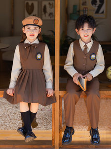 Ensemble d'été style collège britannique pour garçons et filles, uniforme scolaire primaire, <span class=keywords><strong>costume</strong></span> de chorale de classe, coton pour la remise des diplômes - Product Image 4
