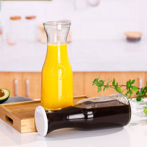 Botella de Bebidas de Gran Capacidad S128 al por Mayor, Jarra de Vidrio de Boca Ancha con Sellado para Bebidas Frías, Botellas para Jugos - Product Image 4