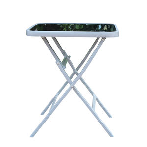 <span class=keywords><strong>Mesa</strong></span> plegable cuadrada de jardín, muebles de exterior de alta calidad, mesas de comedor portátiles de cristal, venta al por mayor - Product Image 1