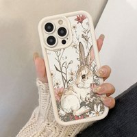 Coque de téléphone portable en paille fleurie pour iPhone 16 15 17 18 Pro Max, Coque arrière antichoc en TPU couleur bonbon tendance