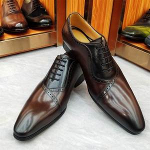XuanWu A647 Nouveau Modèle 2026 – Chaussures Richelieu Homme en Cuir Véritable à Bout Renforcé, Style Habillé, à Enfiler, à Pois, pour Automne/Hiver - Product Image 3