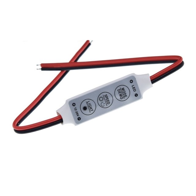 RDS Electronics-12V Mini 3 Keys Single Color LED Controller Brightness Dimmer