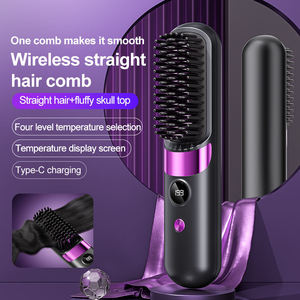 Peigne lissant pour les poils du corps sans fil rechargeable portable avec technologie à ultrasons en plastique, <span class=keywords><strong>brosse</strong></span> lissante sans fil de petite taille - Product Image 5