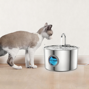 نافورة مياه أوتوماتيكية للحيوانات الأليفة من الفولاذ المقاوم للصدأ فائقة الهدوء سعة 3.2 لتر كبيرة الحجم تعمل بالكهرباء للقطط والكلاب - Product Image 1